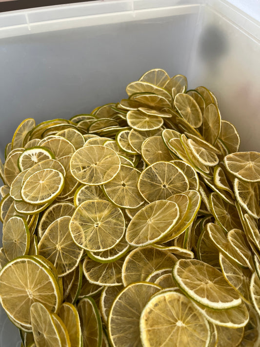 Tranches citrons verts déshydratées